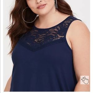 Torrid super soft navy lace tank